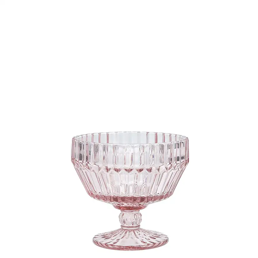 Glasbowl auf Fuss : Archie pink, Inhalt: 290 ml, D: 110 mm, H: 100 mm