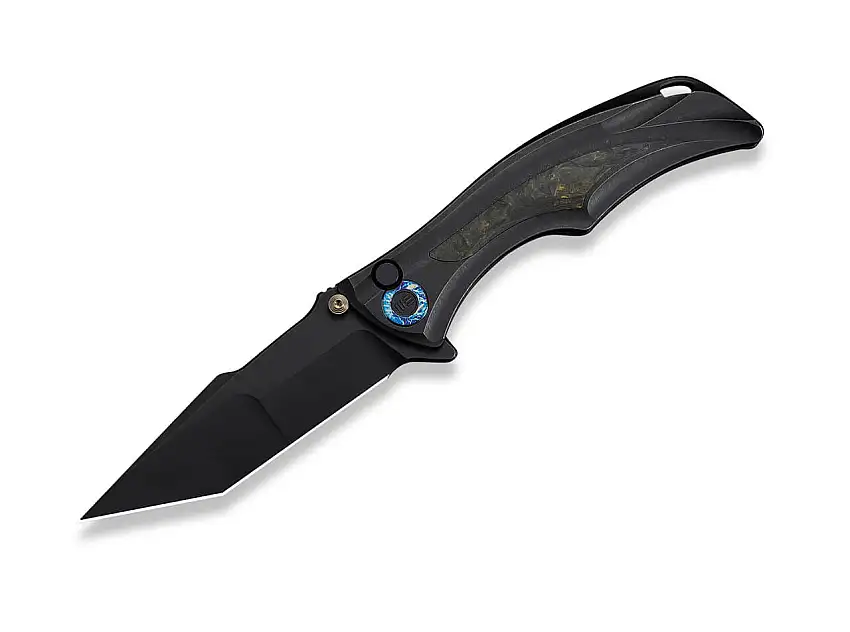 Tighe Down M390 Ti All Black Yellow CF