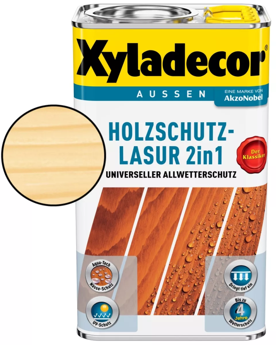 Xyladecor Holzschutzlasur 2in1 Farblos 2,5 L